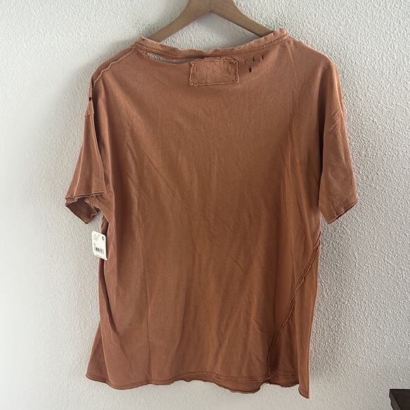 NWT Free People We the Free Dani Oversized T-Shirt Crush Blush Distressed Small - Picture 2 of 9